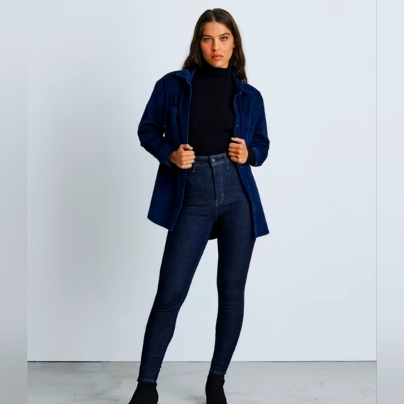 Everlane Denim - EVERLANE Way High Clean Front Skinny Dark Denim Jeans